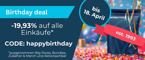 Headerbild Birthday-Aktion mobil - Fitness Food Natural Power