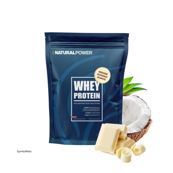 Bild 01:Whey Protein Weiße-Schokolade-Kokosgeschmack 1000g NP, 1000g