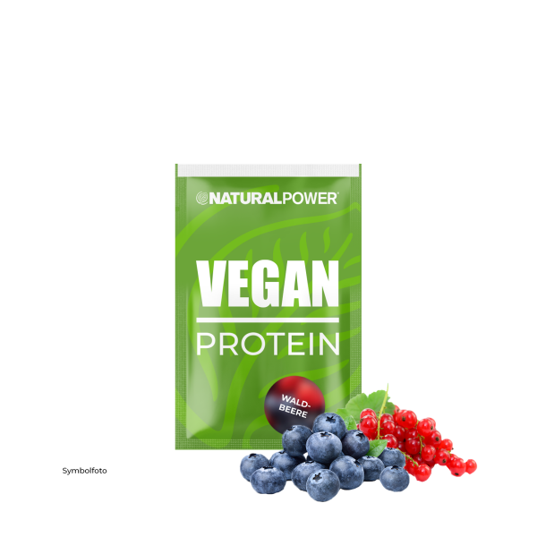 Bild 01:Vegan Protein Waldbeere Einzelportion, 30g