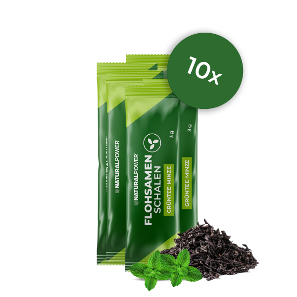Bild 01:Flohsamenschalen Sticks Gr&uuml;ntee-Minze, 30g