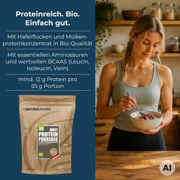 Bild 02:BIO Whey Protein Porridge Apfel-Zimt, 480g