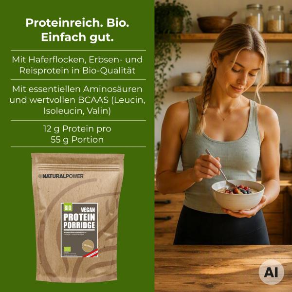 Bild 02:BIO Vegan Protein Porridge Basic, 480g